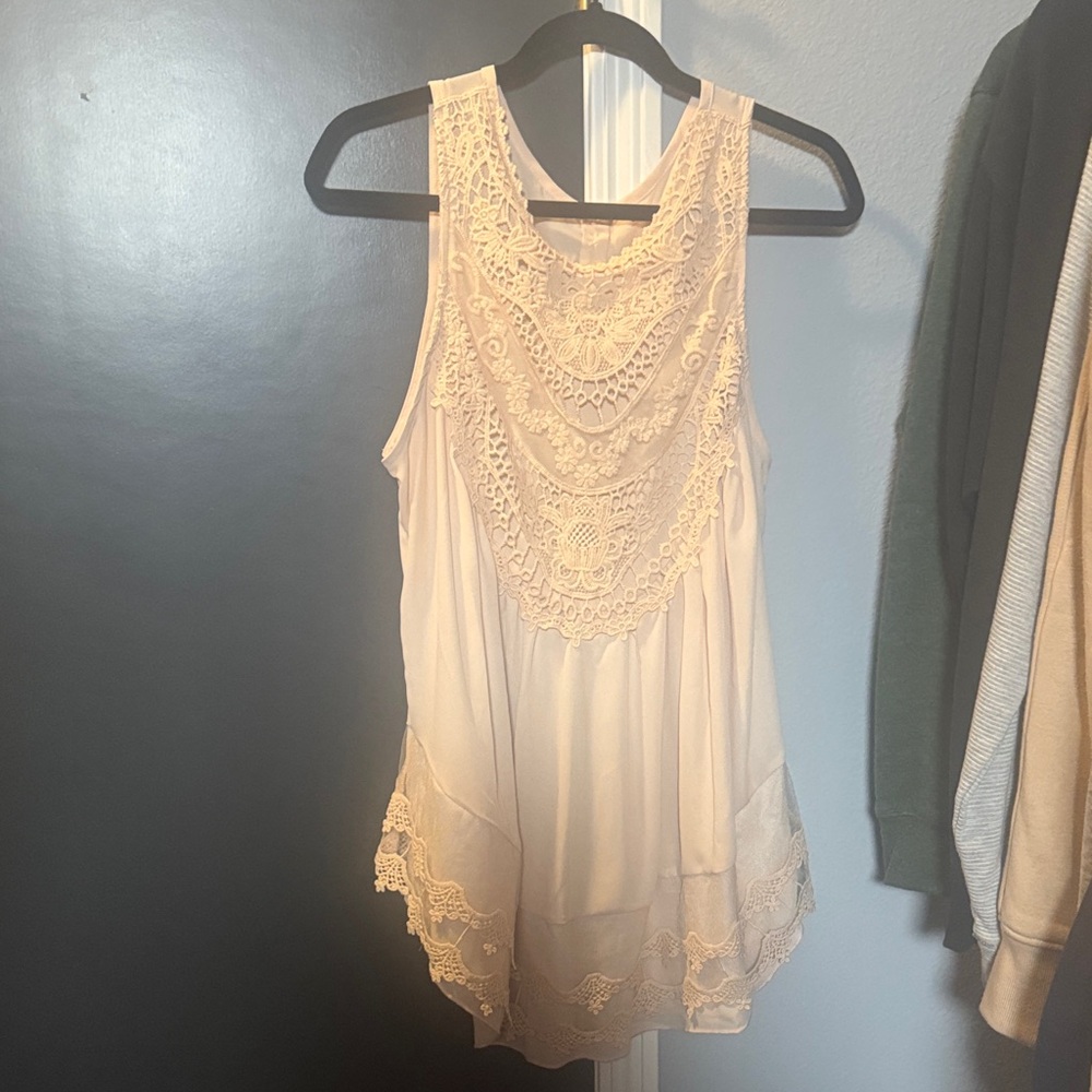 Elegant Cream Lace Women's Top